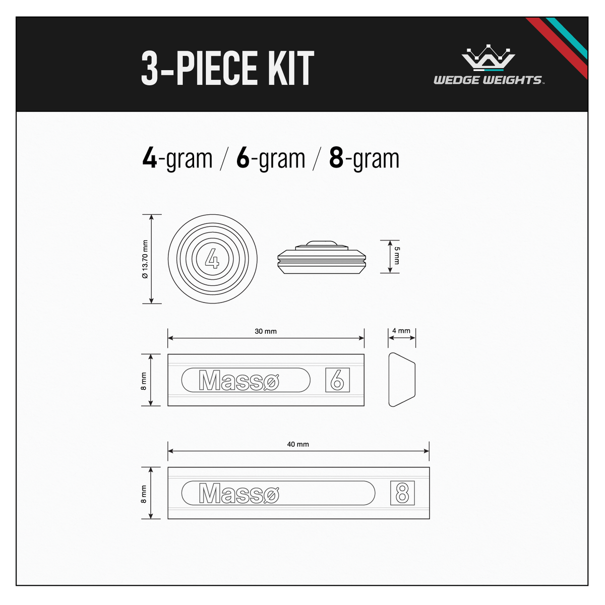 Wedge Weights | 3-Piece Kit